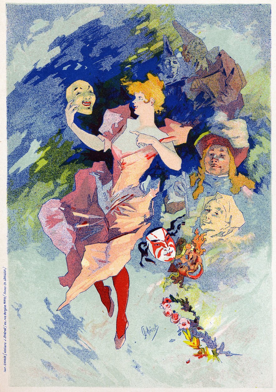 Komedia-allegoria, 1800-luvun loppu (kuva) tekijältä Jules Cheret