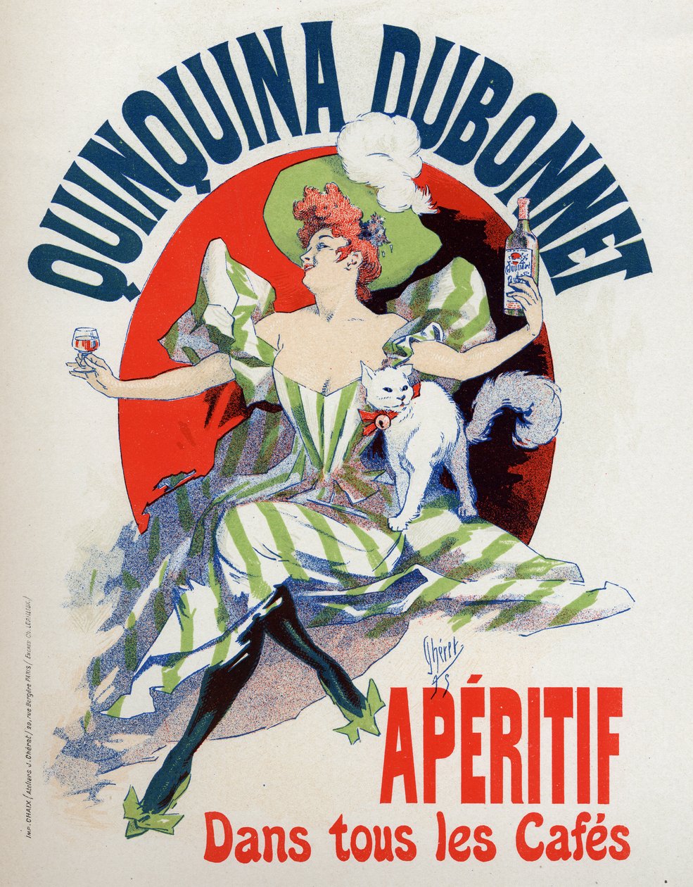 Ruoka ja juomat. Quinquina Dubonnet -aperitiivi. Jules Cheret