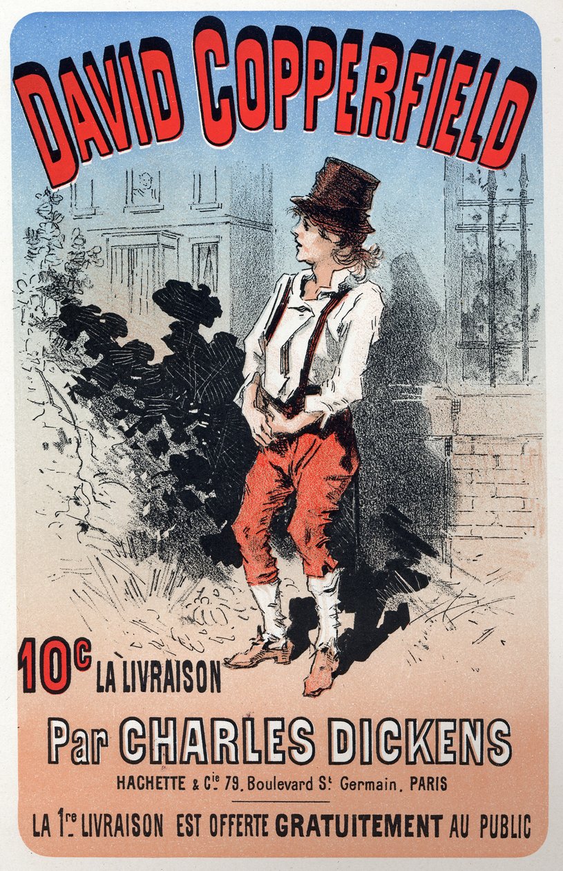 Kirjallisuus. David Copperfield, Charles Dickens. Jules Cheretin juliste fascicule