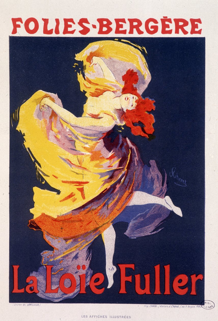 Loie Fuller Folies Bergeressä - kirjoittanut Jules Cheret, c. 1890 tekijältä Jules Cheret