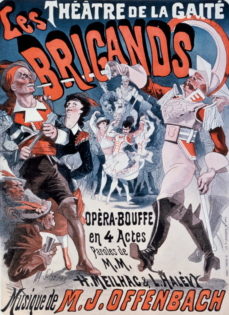 Jacques Offenbachin Les Brigands -juliste tekijältä Jules Cheret
