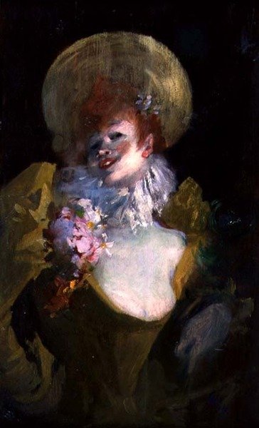 Tähti, n. 1895 (öljy paneelille) tekijältä Jules Cheret