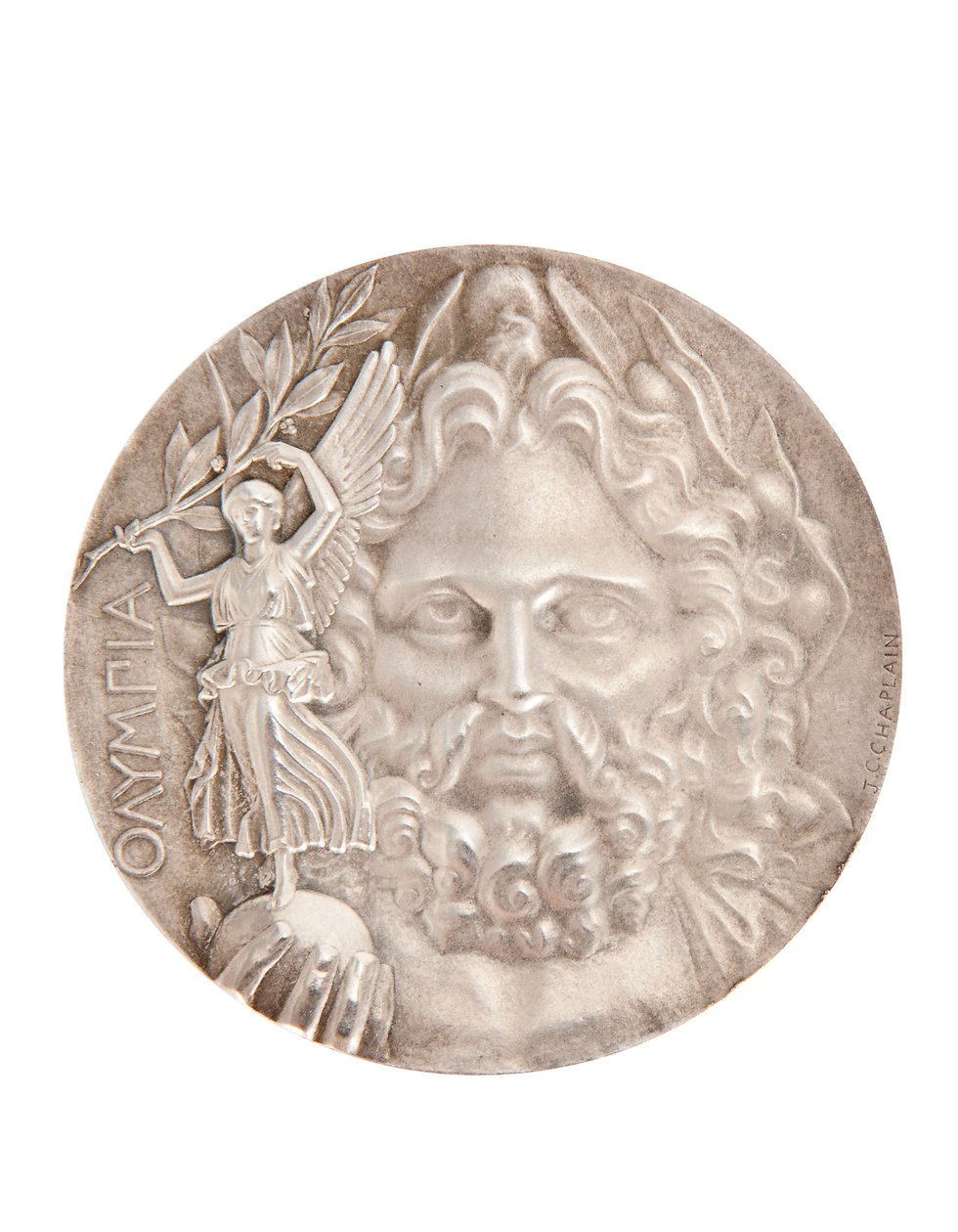Ensimmäinen olympiamitali, Ateena 1896 (hopea) (katso myös 2628776) tekijältä Jules Clement Chaplain