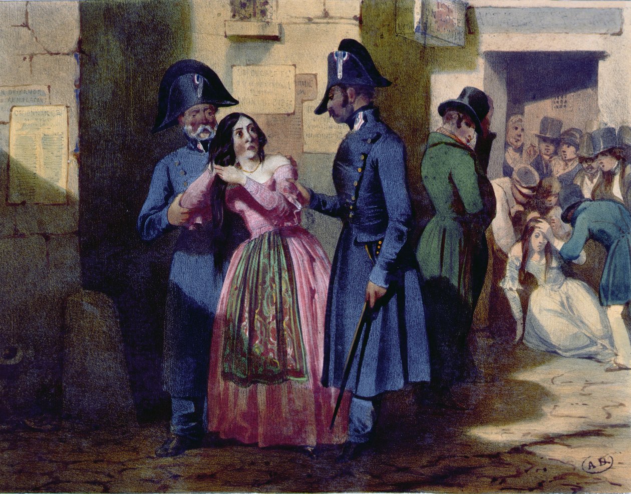 Poliisi pidätti prostituoidun, n. 1835 tekijältä Jules David