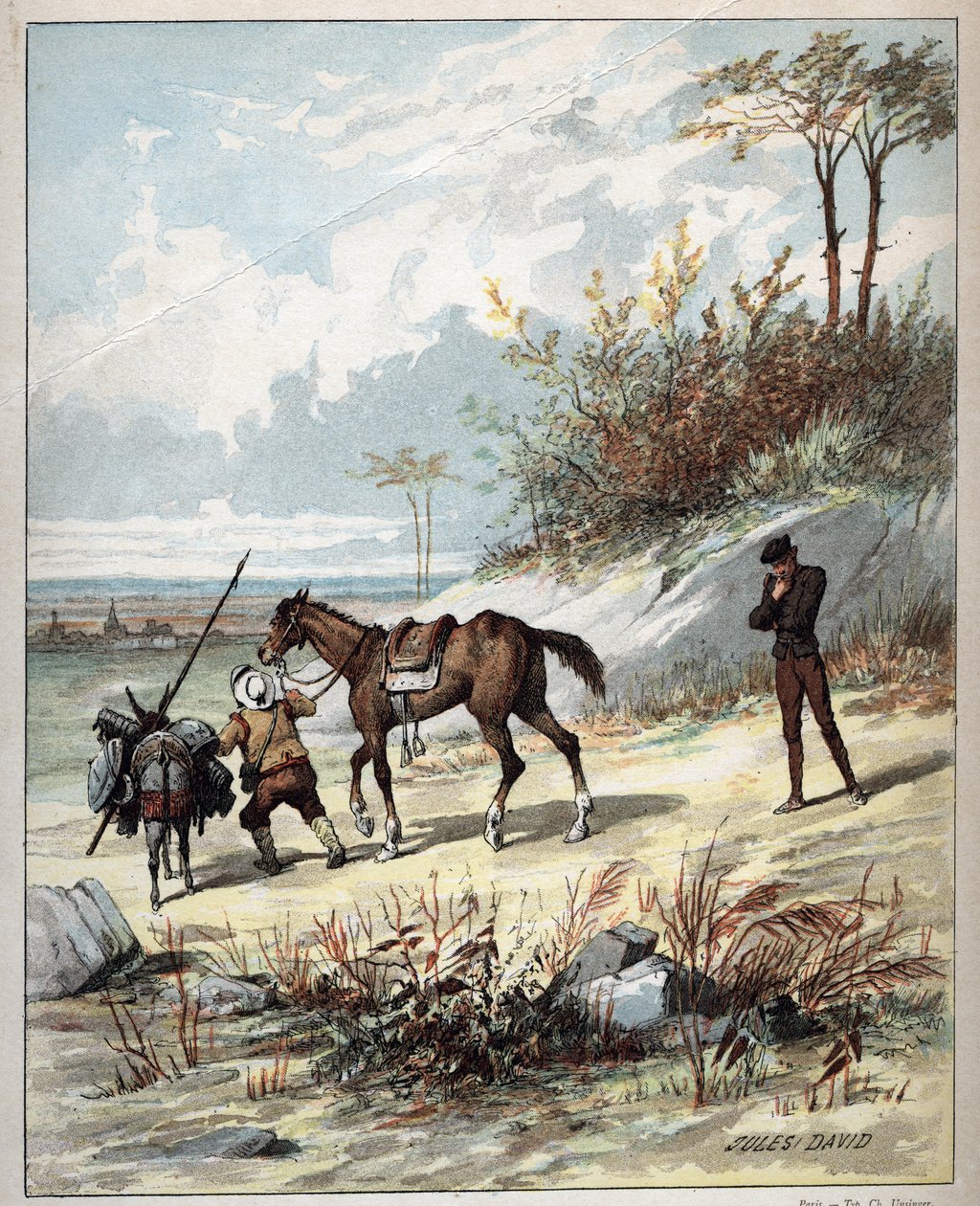 Don Quijote ja Sancho Panza - Don Quijoten historia (Don Quijote) - 1887 - Miguel de Cervantes Saavedra (1547-1616) - tekijältä Jules David