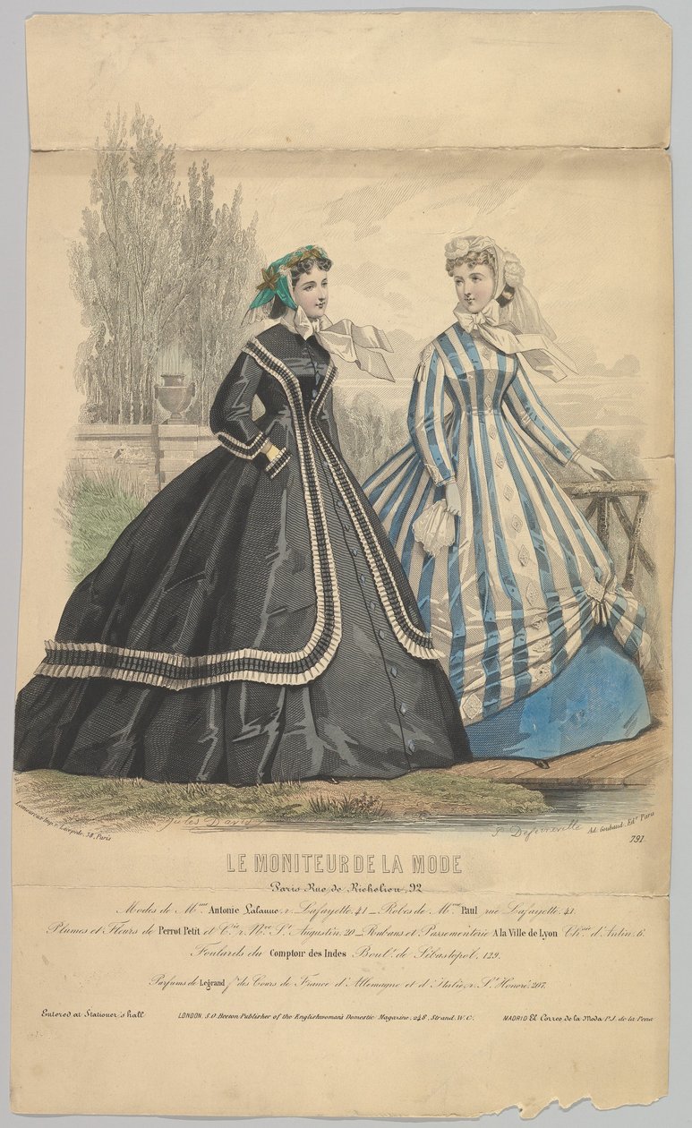 Modes de Mme. Antonie Lalanne, nro 791, Le Moniteur de la Mode, 1848. tekijältä Jules David