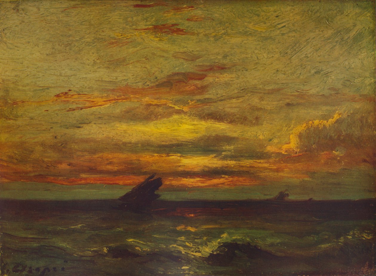 Auringonlasku, 1879, 1938 tekijältä Jules Dupré