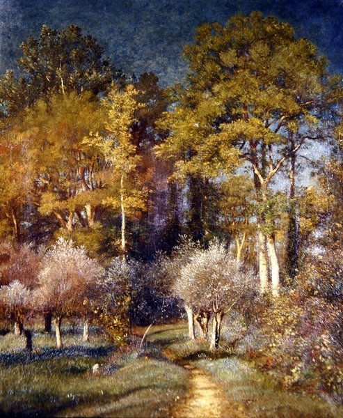 Metsän kulmassa (öljy kankaalle) tekijältä Jules Dupré