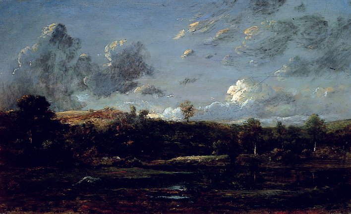In the Landes, n. 1841 (öljy kankaalle) tekijältä Jules Dupré