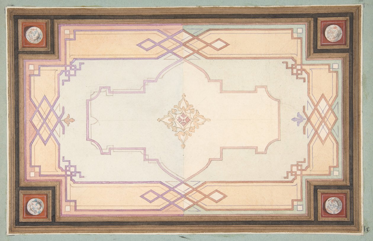 Suunnittelu kattoon, 1800-luvun toinen puoli. Tekijät: Jules-Edmond-Charles Lachaise, Eugène-Pierre Gourdet. tekijältä Jules Edmond Charles Lachaise and Eugène Pierre Gourdet