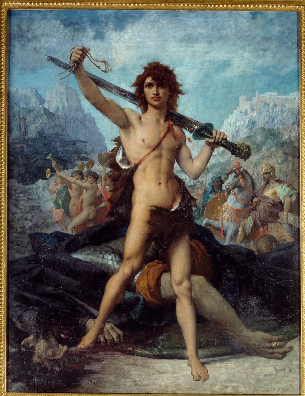 David voittoisa. Jules Elie Delaunayn (1828-1891) maalaus tekijältä Jules Elie Delaunay