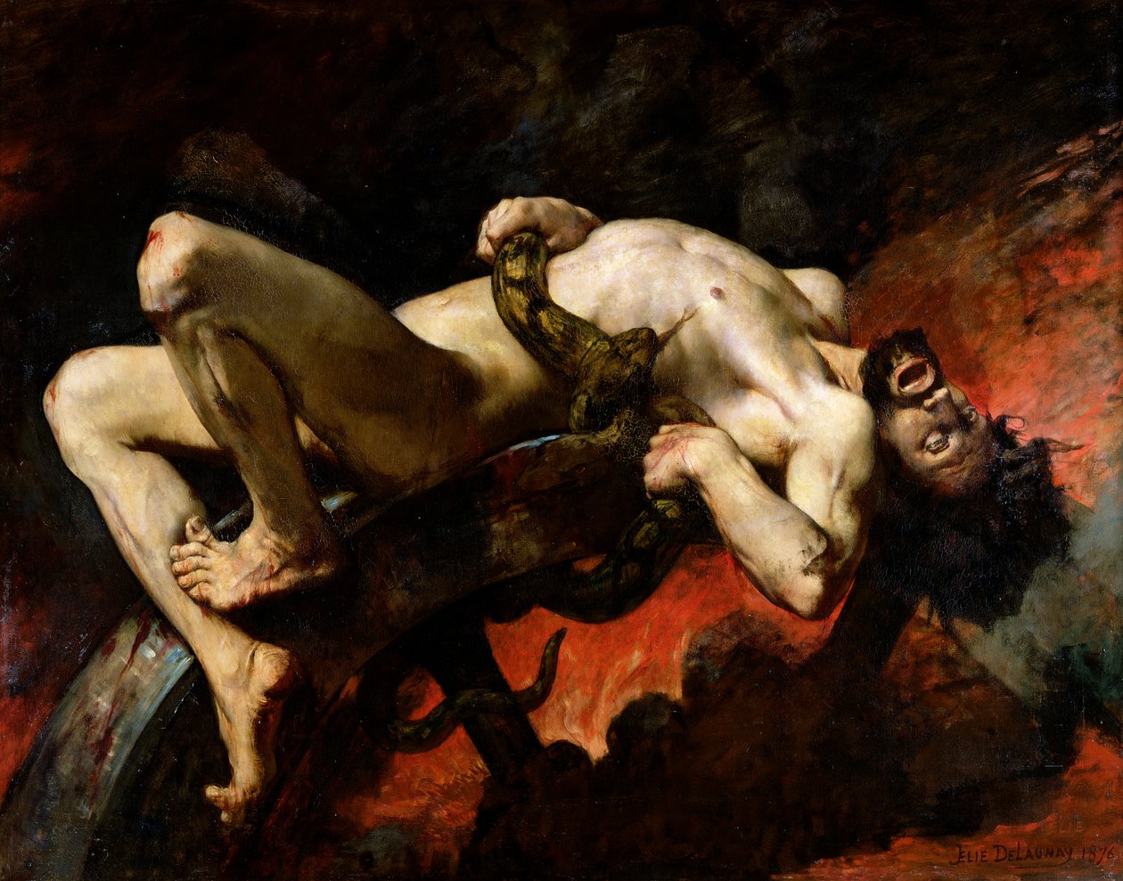 Ixion heitetty Hadekseen, 1876 tekijältä Jules Elie Delaunay