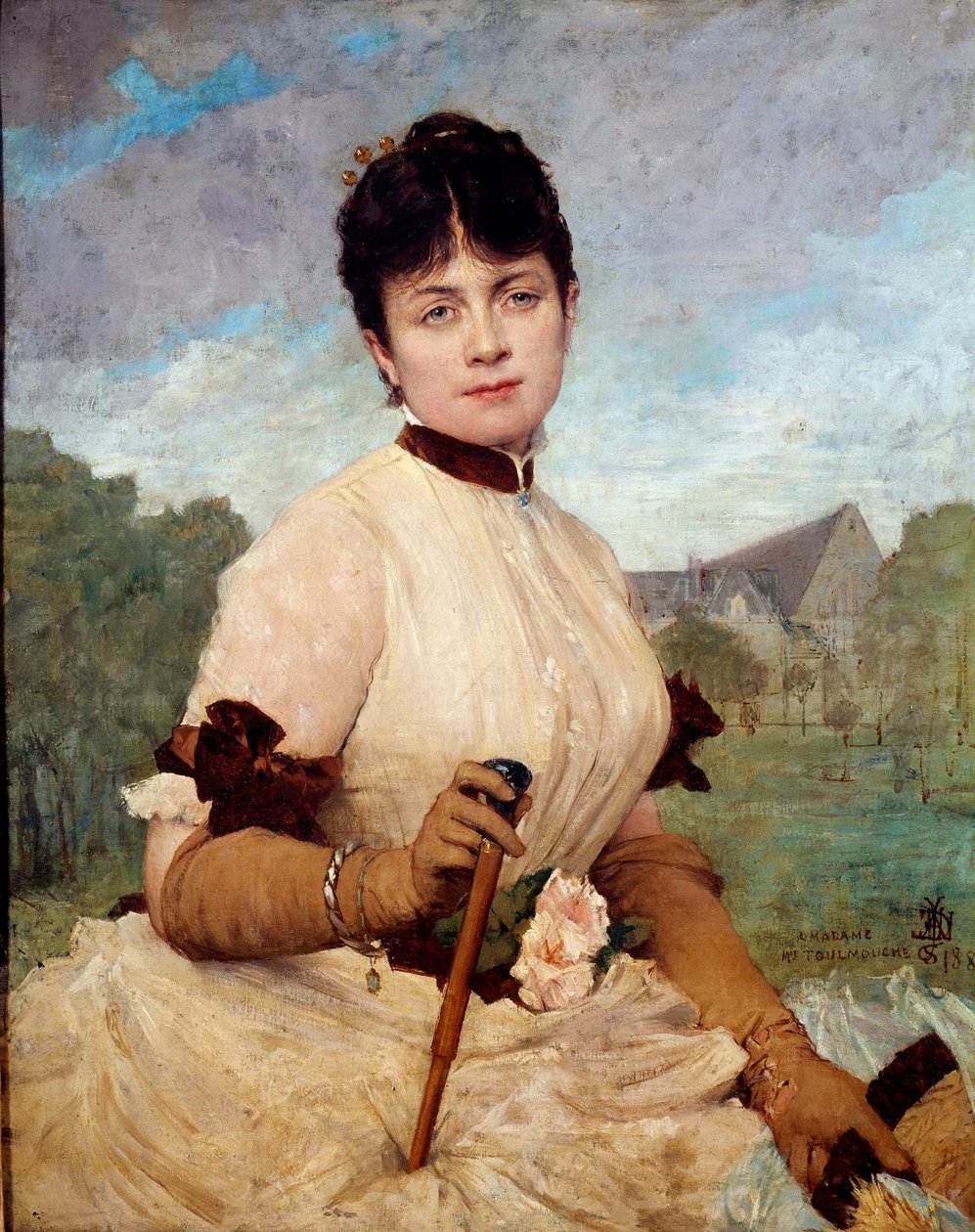 Madame Toulmouchen muotokuva Jules Elie Delaunayn (1828-1891) maalaus 1884 su. 0,90 x 0,74 m Nantes, musee des Beaux Arts tekijältä Jules Elie Delaunay