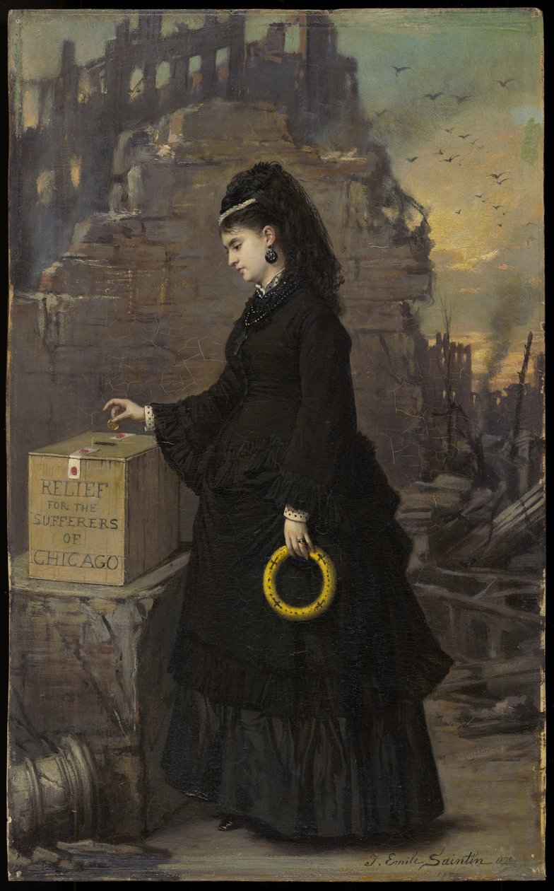 Avustus Chicagon kärsiville, 1872 tekijältä Jules Emile Saintin