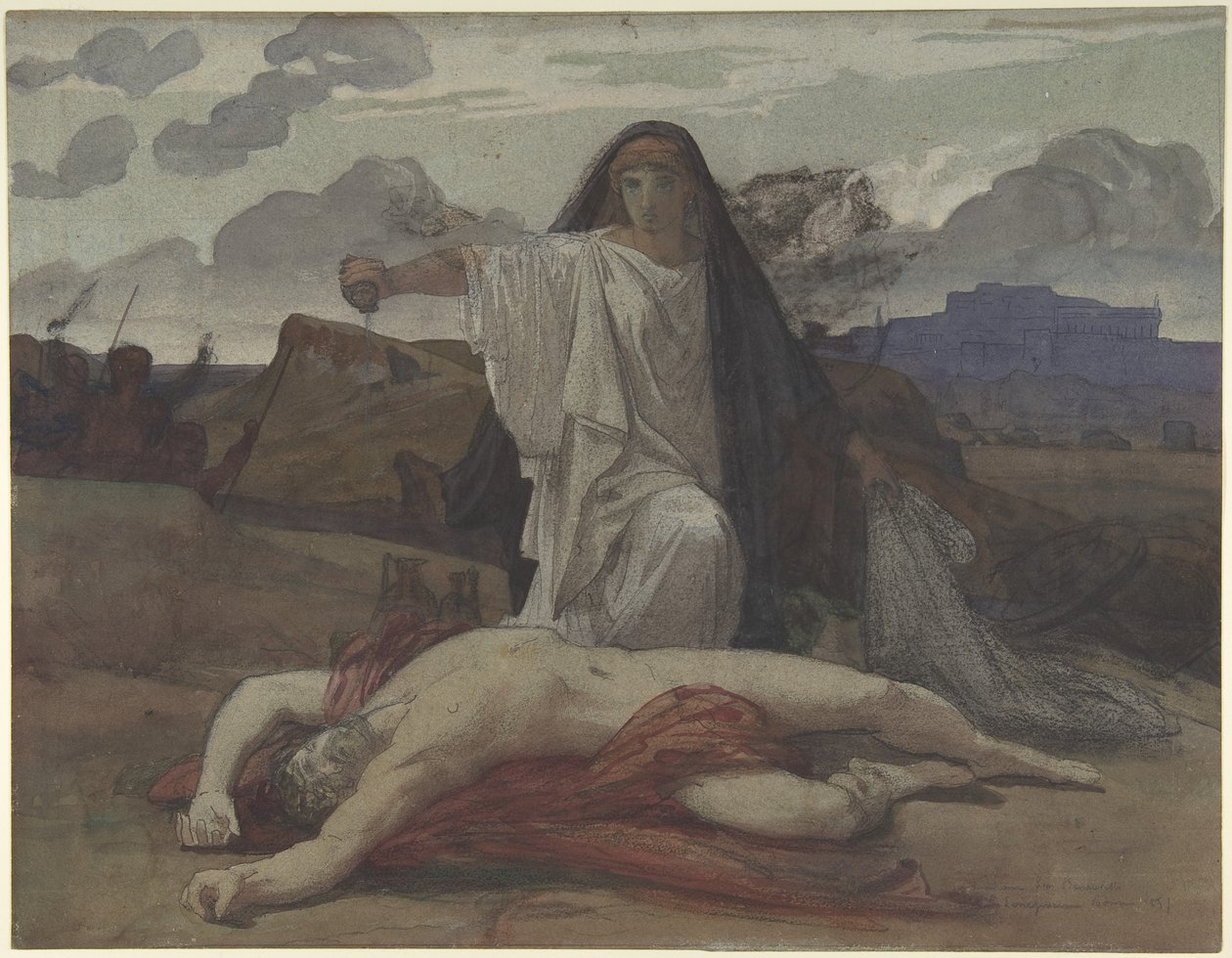 Antigone hautaa veljensä Polynicesin ruumiin tekijältä Jules Eugene Lenepveu