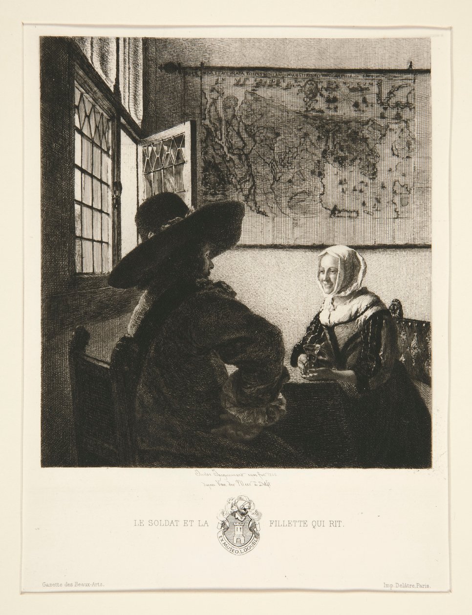 Sotilas ja naurava tyttö tekijältä Jules Ferdinand Jacquemart