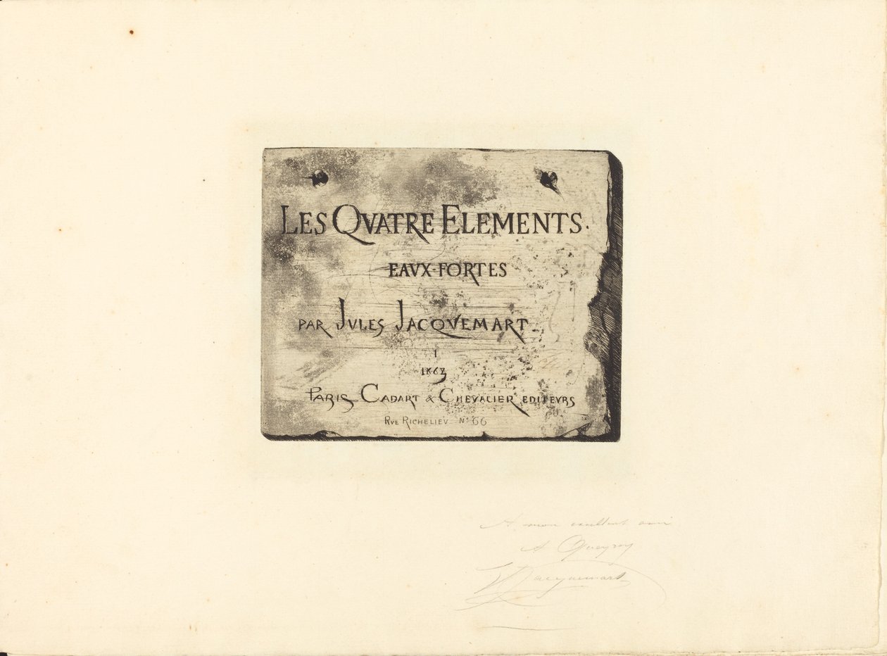 Nimilehti tekijältä Jules Ferdinand Jacquemart
