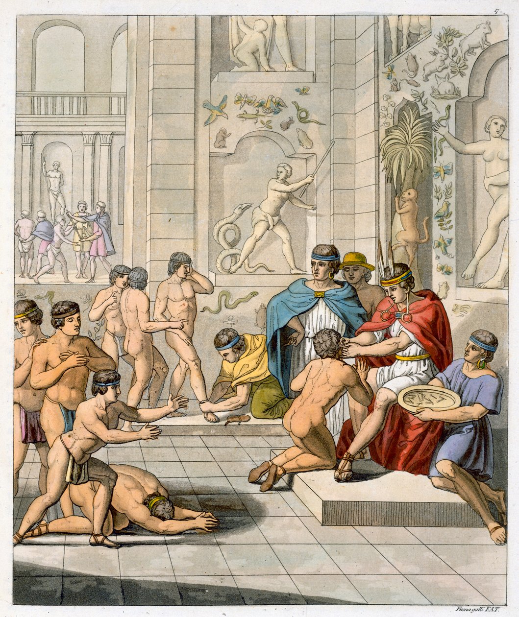 Seremonia inkojen pääkaupungissa Cuzcossa Perussa, 1820-1839 tekijältä Jules Ferrario