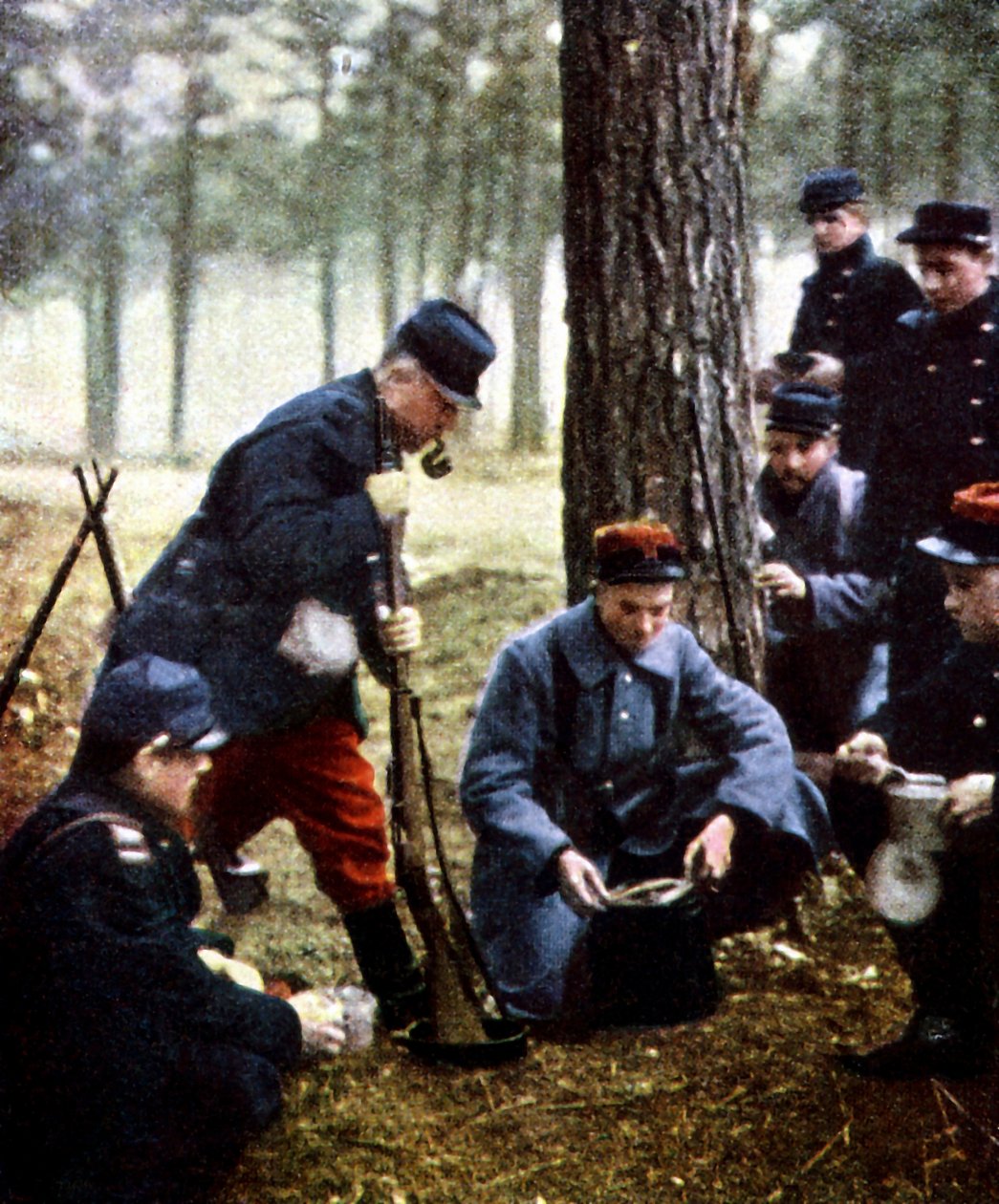 Ranskalaisia sotilaita, Marne, syyskuu 1914 (omakromaattinen) tekijältä Jules Gervais Courtellemont