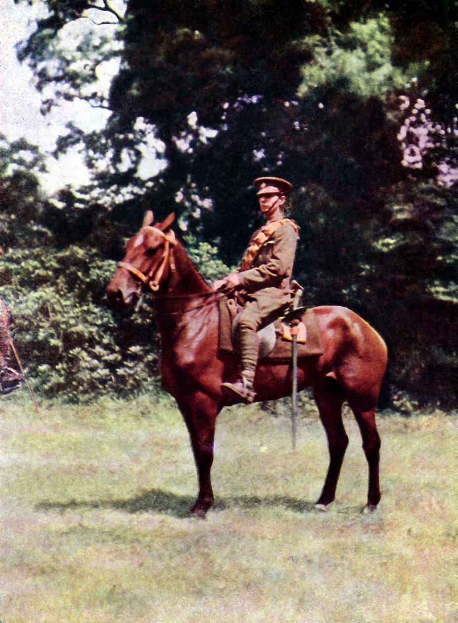 Brittiläisen ratsuväen ratsumies Marnen taistelussa Pariisin itäpuolella, syyskuu 1914 (luonnonvalokuvio) tekijältä Jules Gervais Courtellemont