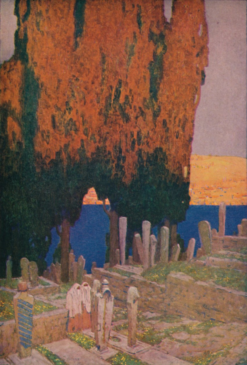 Eyubin hautausmaalla, Kultaisella sarvella, 1913 tekijältä Jules Guerin