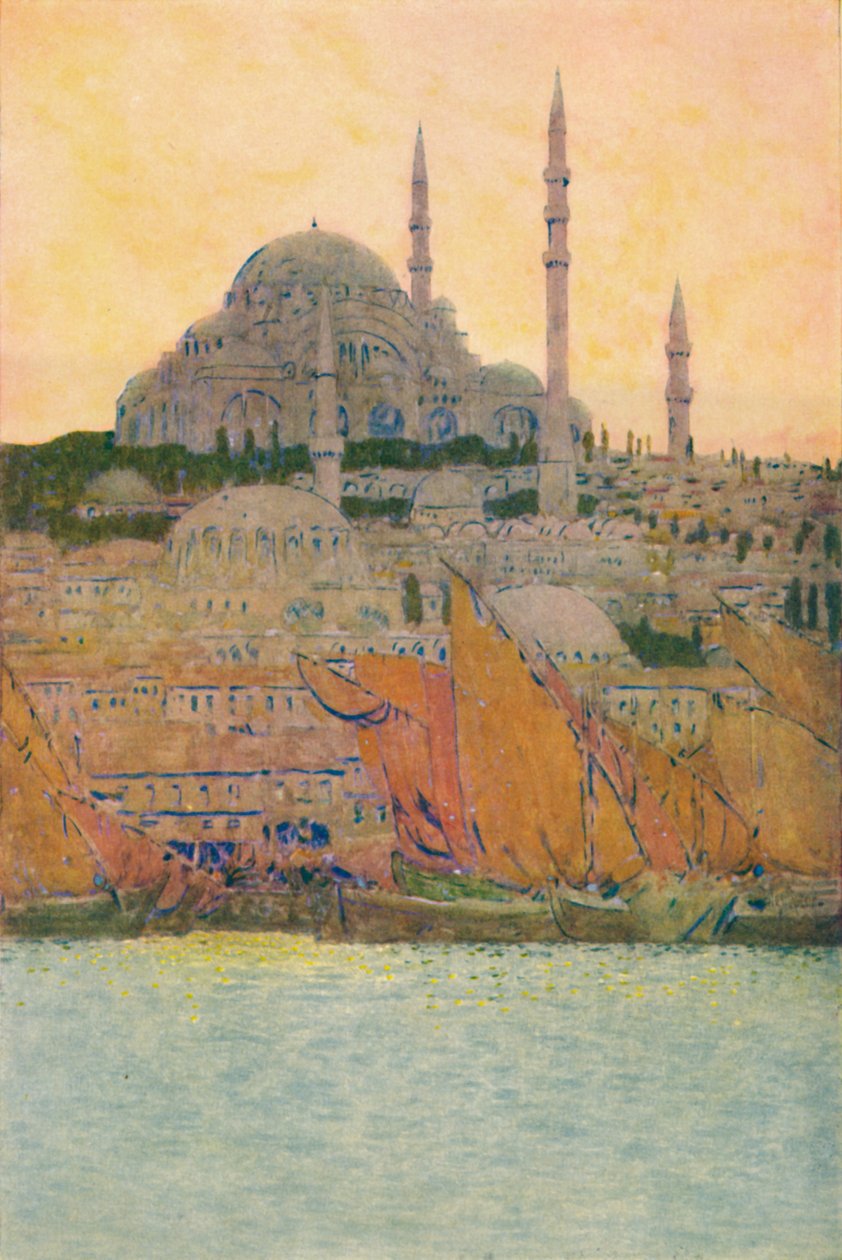 Suleimanin moskeija Konstantinopolissa, 1913 tekijältä Jules Guerin