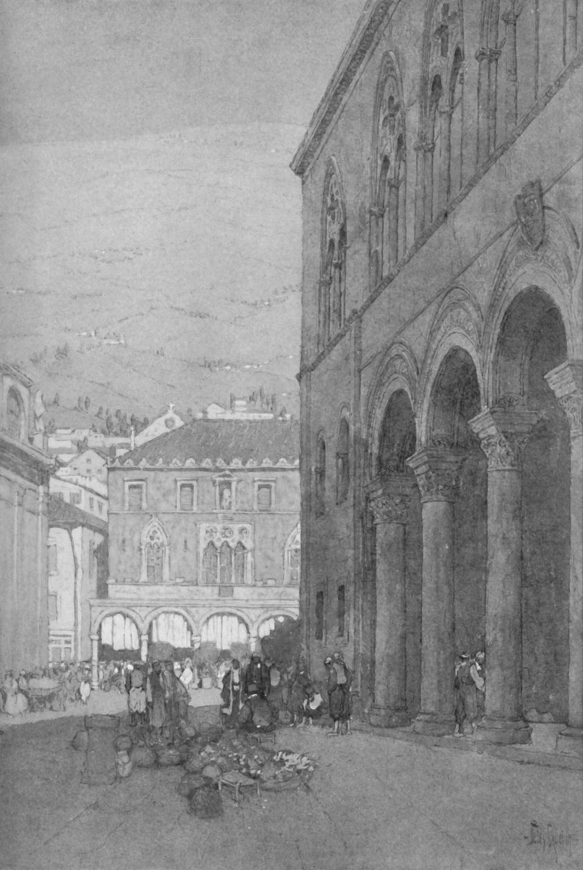 Rehtorin palatsi ja Ragusan julkinen aukio, 1913 tekijältä Jules Guerin