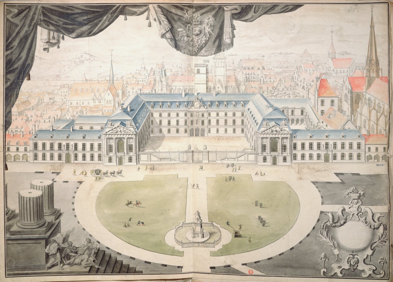 Hanke Burgundin herttuoiden palatsin entisöimiseksi Dijonissa, 1698 tekijältä Jules Hardouin Mansart
