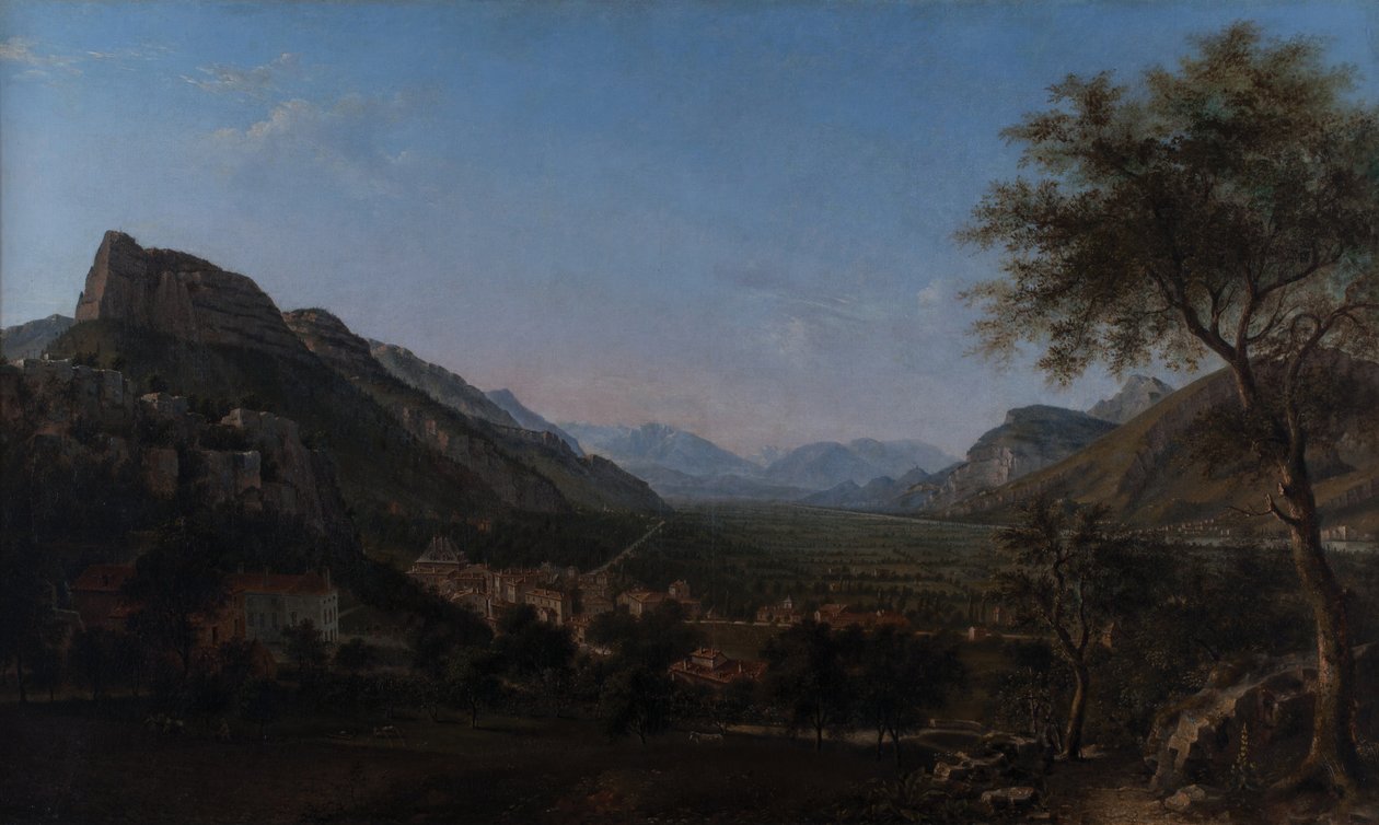 Voreppe ja Isèren laakso 1853 (Öljy kankaalle) tekijältä Jules Jean Baptiste Guedy