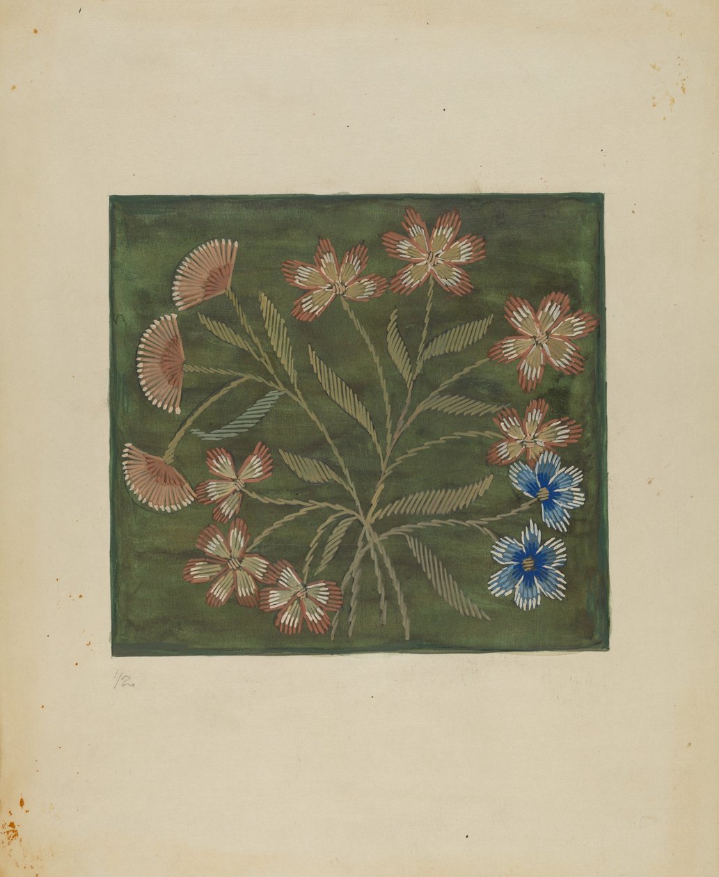 Brodeerattu päällinen, n. 1936. tekijältä Jules Lefevere