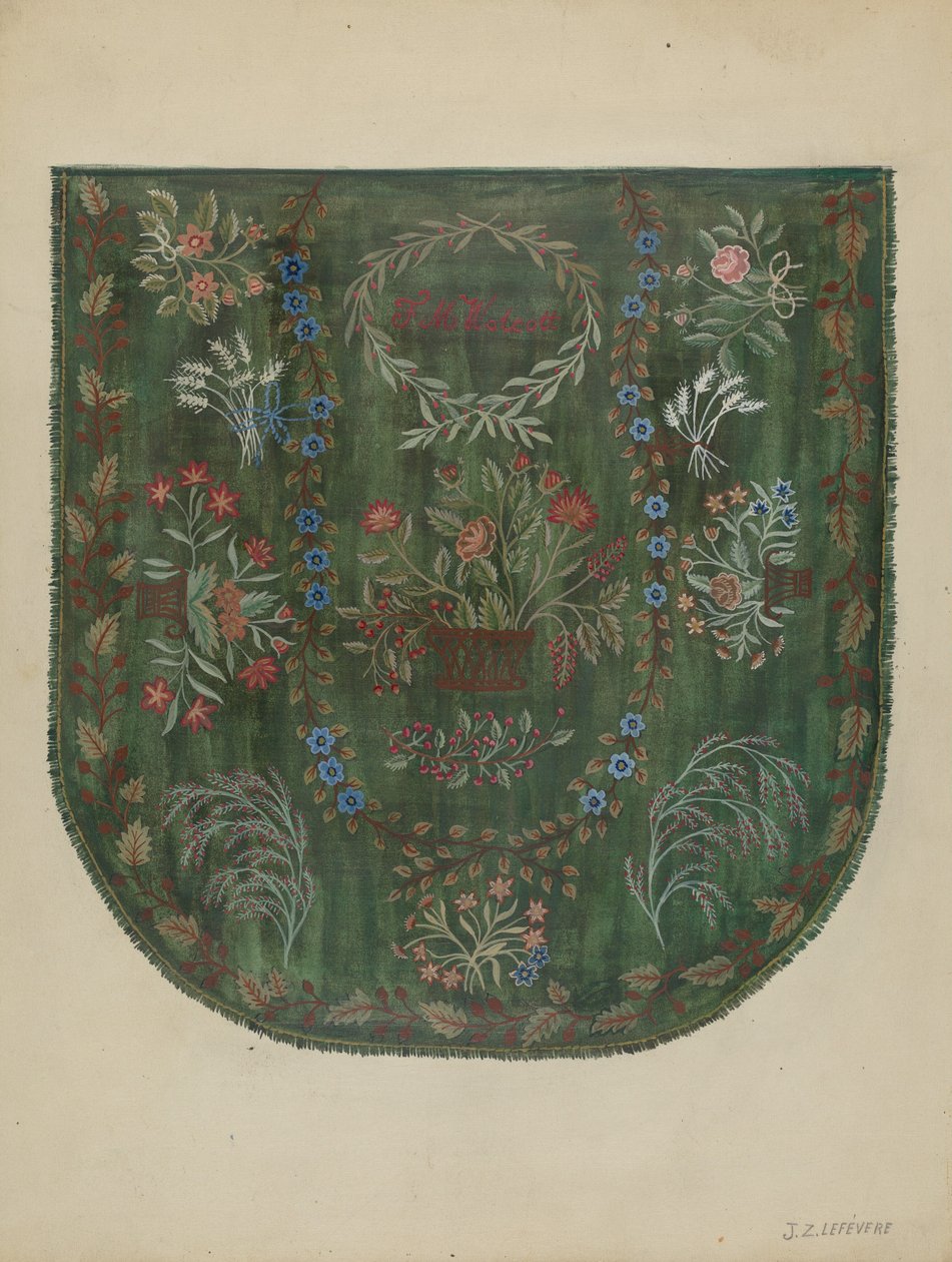 Brodeerattu päällinen, n. 1936. tekijältä Jules Lefevere