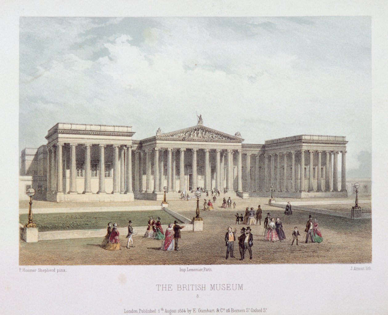 British Museum, Holborn, Lontoo, 1854 tekijältä Jules Louis Arnout