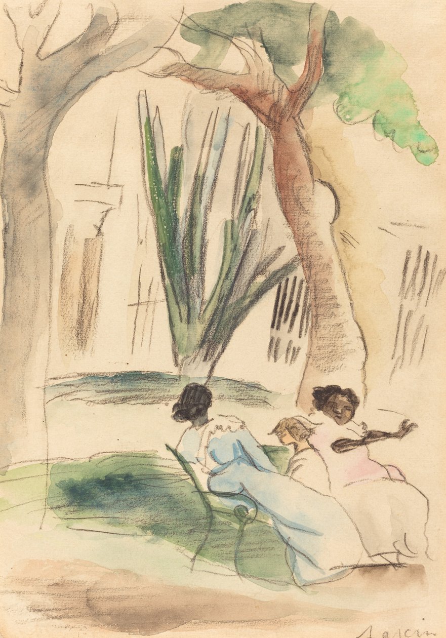 Lastenhoitajat lapsen kanssa tekijältä Jules Pascin