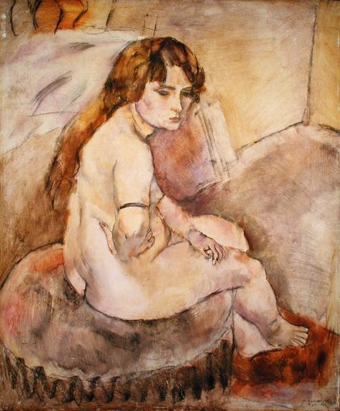 Alaston istuva Hassock tekijältä Jules Pascin
