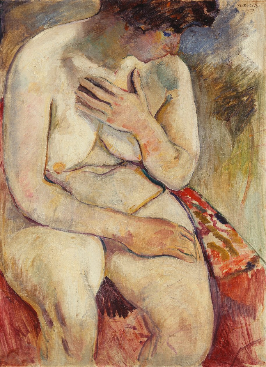 Alaston istuminen; Nu Assis, 1907 tekijältä Jules Pascin