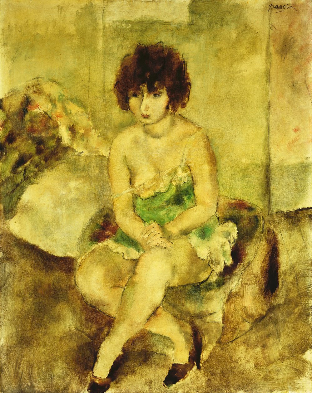 Lucy Krohgin muotokuva, n. 1925 tekijältä Jules Pascin