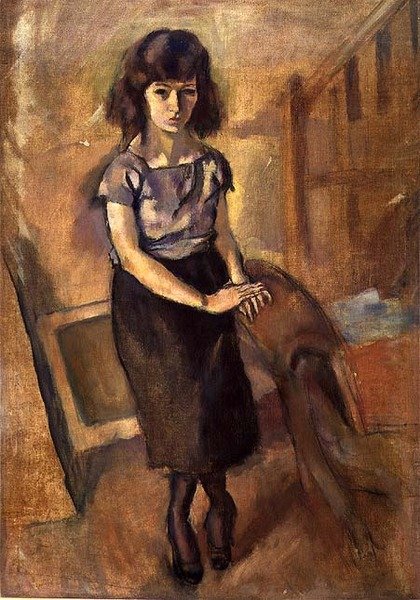 Pysyvä nuori nainen, n. 1920 (öljy kankaalle) tekijältä Jules Pascin