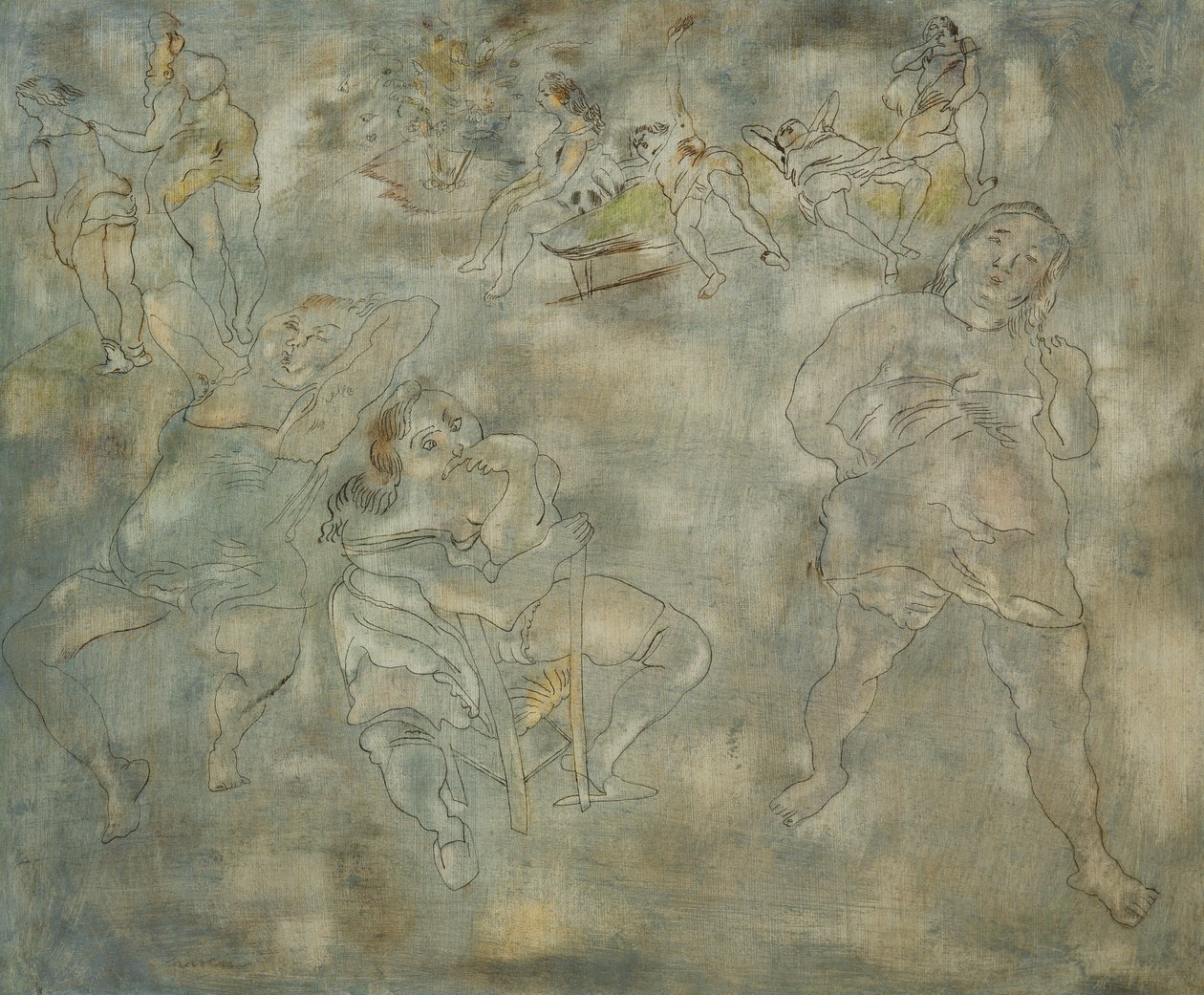 Vangit; Les Captives, n. 1923-25 tekijältä Jules Pascin