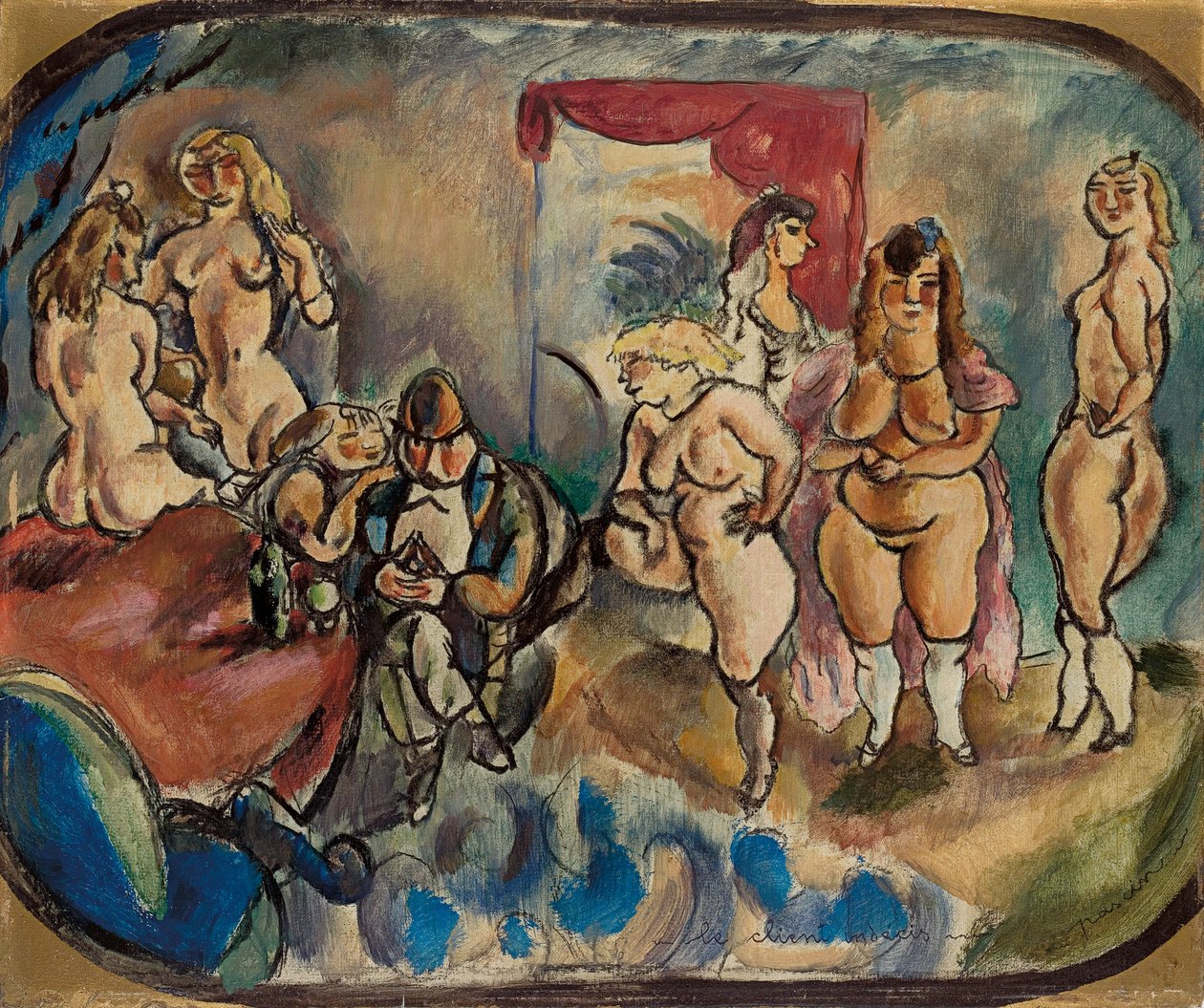 Päättämätön asiakas; Asiakas indecis, 1916 tekijältä Jules Pascin