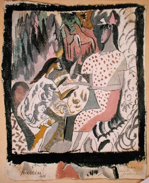 Kaksi naista pyöreässä pöydässä, Etelä-Carolina tekijältä Jules Pascin