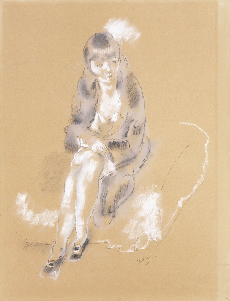 Nainen istuu, tekijältä Jules Pascin