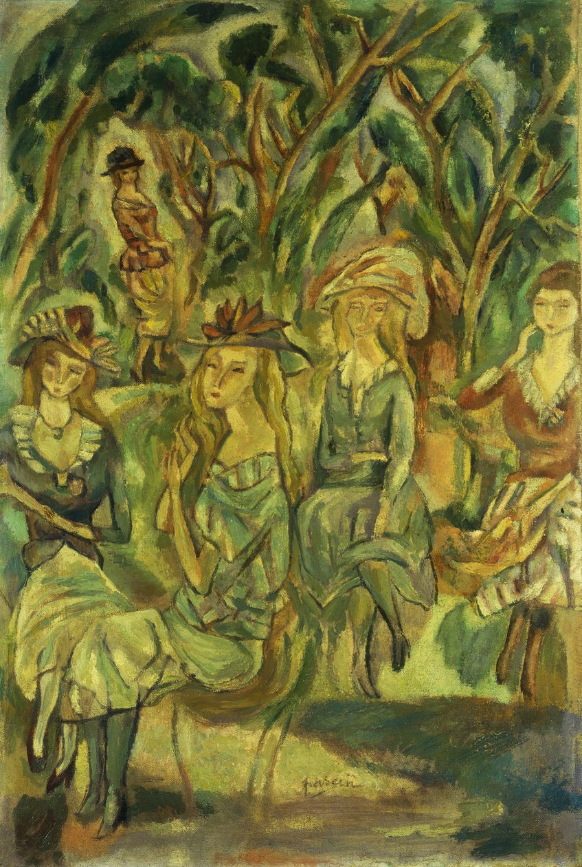 Naiset puistossa; Naiset puistossa, 1917 tekijältä Jules Pascin