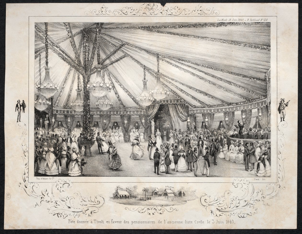 Juhla Tivolissa vanhan kansalaisluettelon asukkaiden hyväksi 3.6.1840 tekijältä Jules Platier