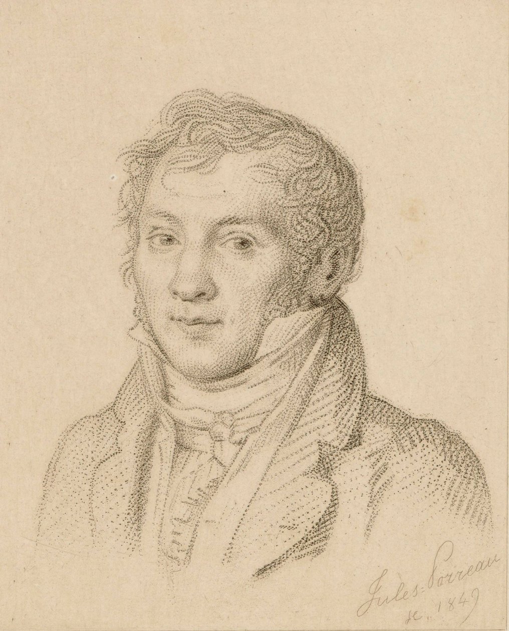 Muotokuva viulisti ja säveltäjä Louis-Luc Loiseau de Persuis 1769-1819, 1849. tekijältä Jules Porreau
