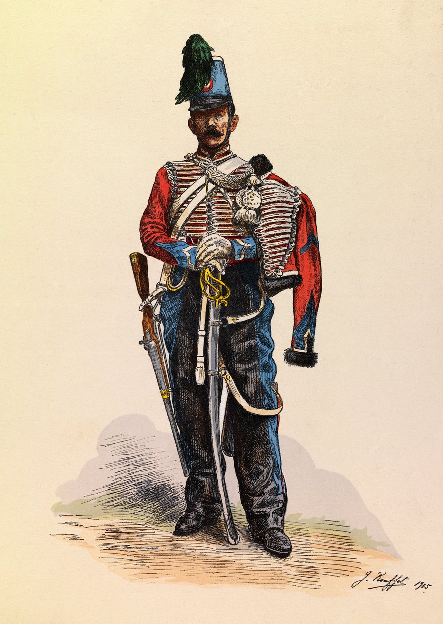 Jules Rouffetin (1862-1931) muotokuva prikaatin husaarista noin 1845, yksityinen kokoelma tekijältä Jules Rouffet
