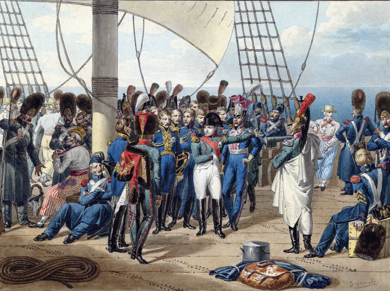 Napoleon palaamassa Elban saarelta - Vernet, Jules (1792-1843) - 1815 - Vesiväri paperille - 26,2x34,7 - Yksityiskokoelma tekijältä Jules Vernet