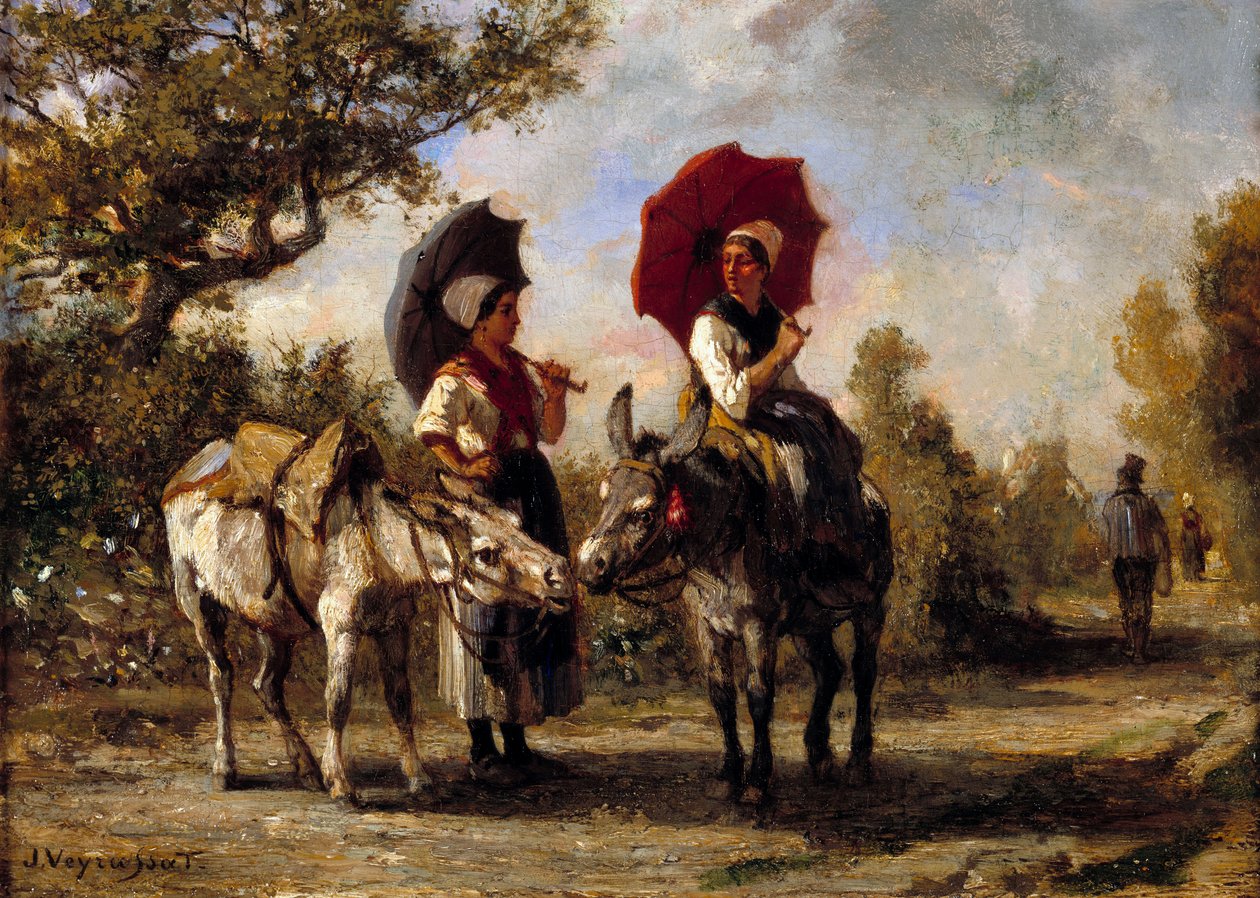 La promenade aasin Jules Veyrassatin maalaus (1828-1893) 1800-luku Yksityinen kokoelma tekijältä Jules Veyrassat