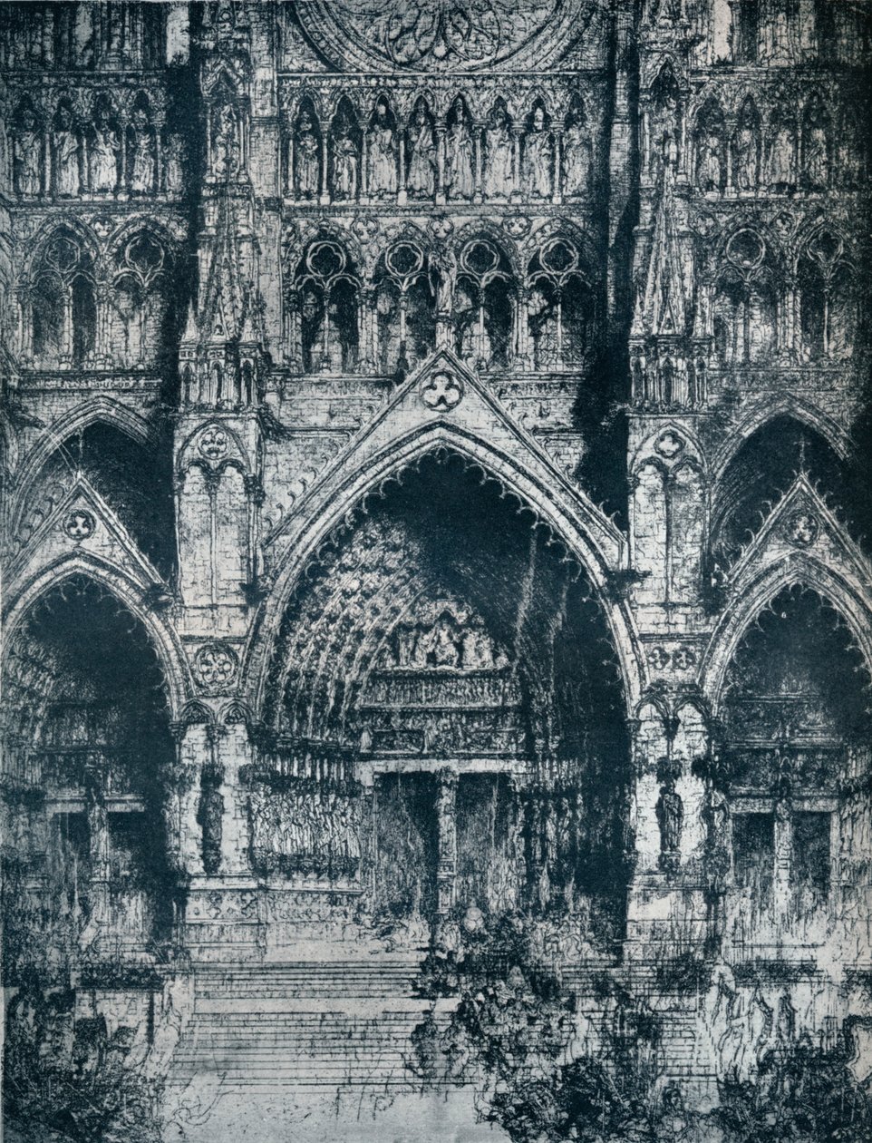 La Cathedrale dAmiens, 1900-luku tekijältä Jules de Bruycker