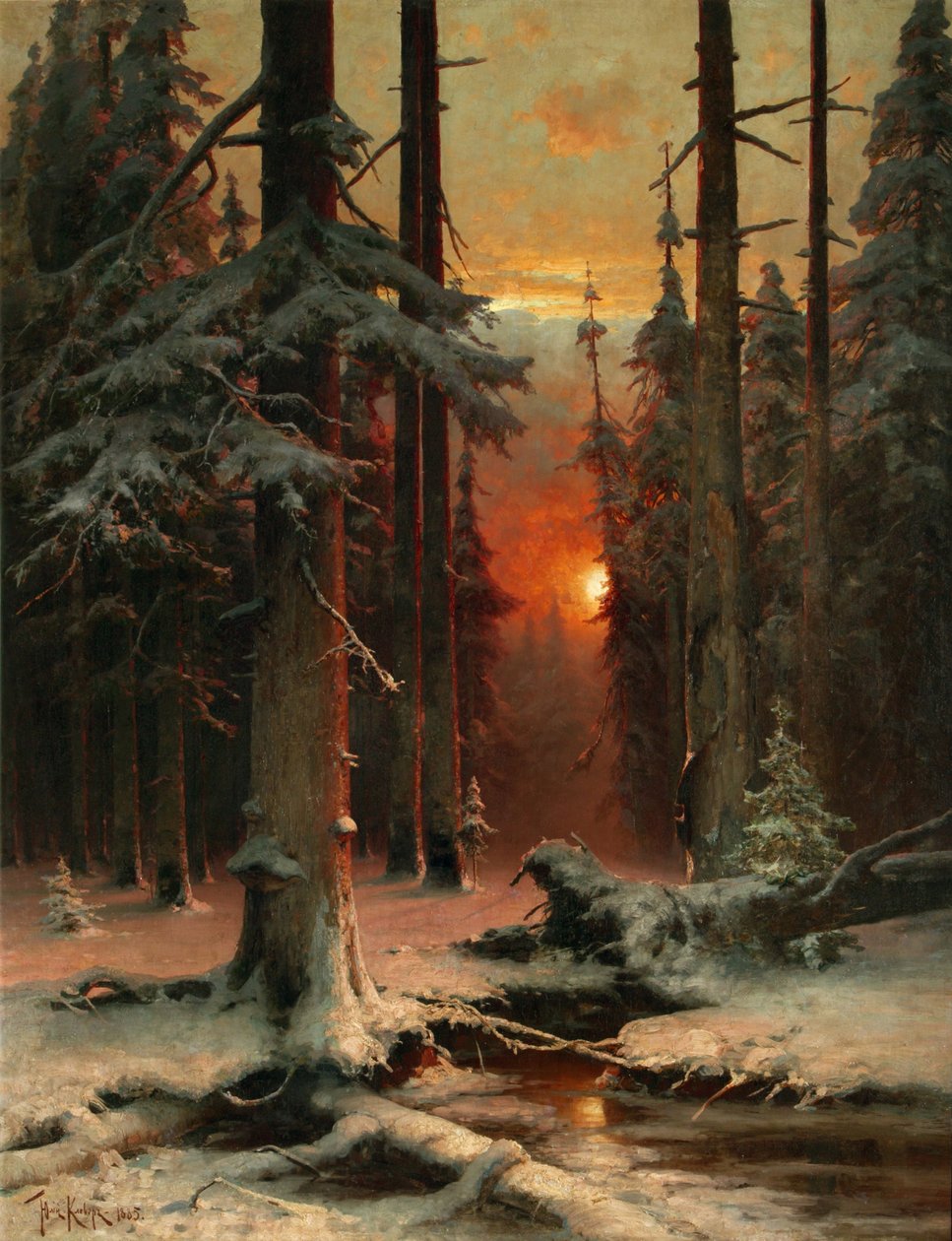 Lunta metsässä, 1885 tekijältä Juli Julievich Klever