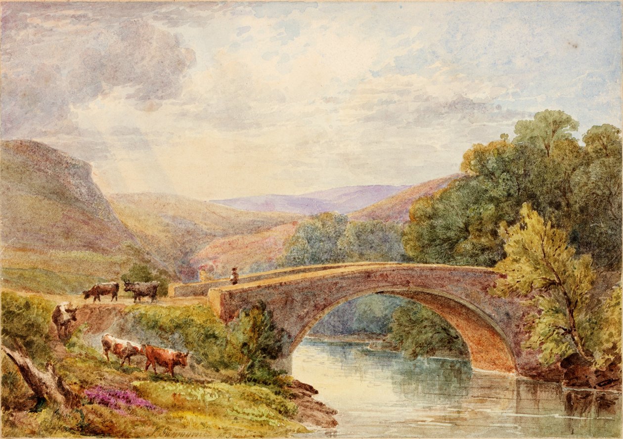 Lewisburn Bridge, North Tyne wc paperilla kortilla tekijältä Julia Swinburne